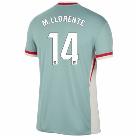 Kandiny Kinder Marcos Llorente #14 Hellbeige Blau Auswärtstrikot Trikot 2024/25 T-Shirt