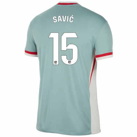 Kandiny Kinder Stefan Savic #15 Hellbeige Blau Auswärtstrikot Trikot 2024/25 T-Shirt