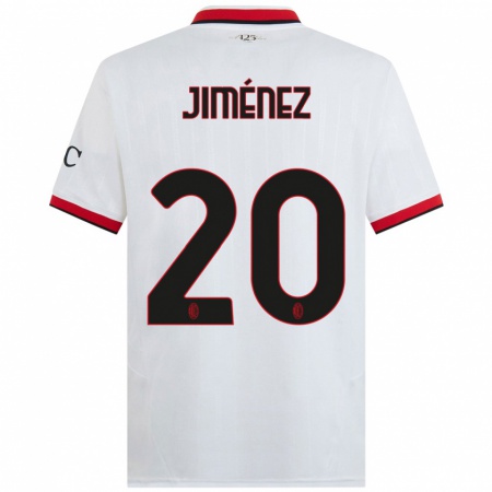 Kandiny Kinder Álex Jiménez #20 Weiß Schwarz Rot Auswärtstrikot Trikot 2024/25 T-Shirt