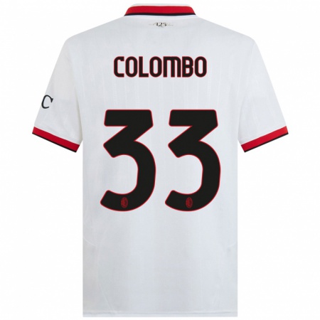 Kandiny Kinder Federico Colombo #33 Weiß Schwarz Rot Auswärtstrikot Trikot 2024/25 T-Shirt