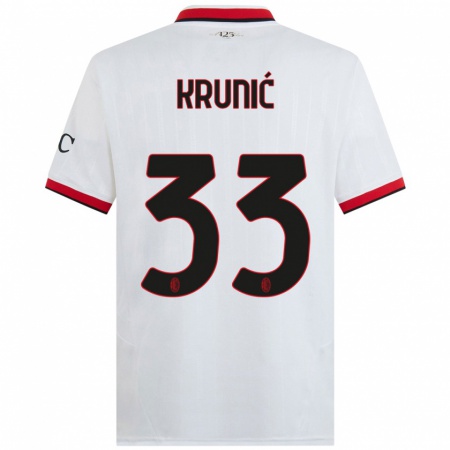 Kandiny Kinder Rade Krunic #33 Weiß Schwarz Rot Auswärtstrikot Trikot 2024/25 T-Shirt