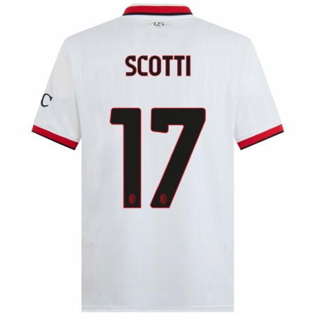 Kandiny Kinder Filippo Scotti #17 Weiß Schwarz Rot Auswärtstrikot Trikot 2024/25 T-Shirt