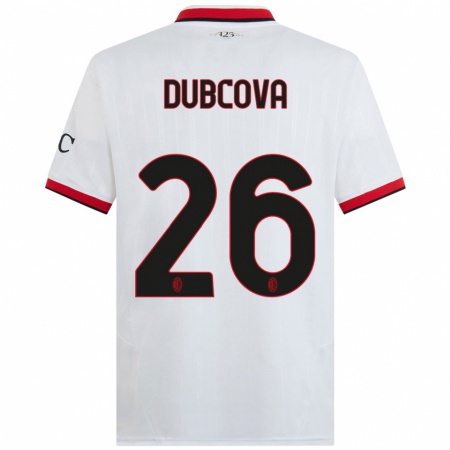 Kandiny Kinder Michaela Dubcova #26 Weiß Schwarz Rot Auswärtstrikot Trikot 2024/25 T-Shirt