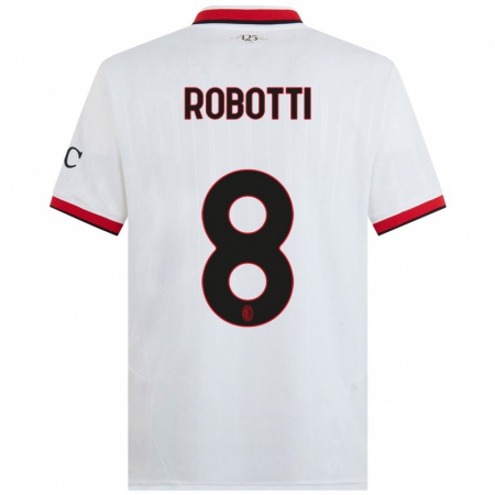 Kandiny Kinder Giovanni Robotti #8 Weiß Schwarz Rot Auswärtstrikot Trikot 2024/25 T-Shirt