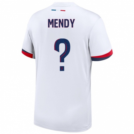 Kandiny Kinder Tony Mendy #0 Weiß Blau Rot Auswärtstrikot Trikot 2024/25 T-Shirt