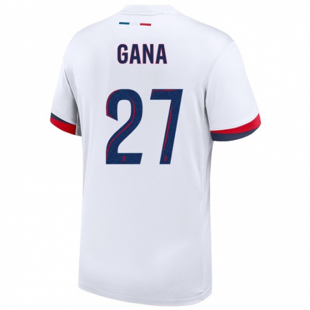 Kandiny Kinder Idrissa Gana Gueye #27 Weiß Blau Rot Auswärtstrikot Trikot 2024/25 T-Shirt