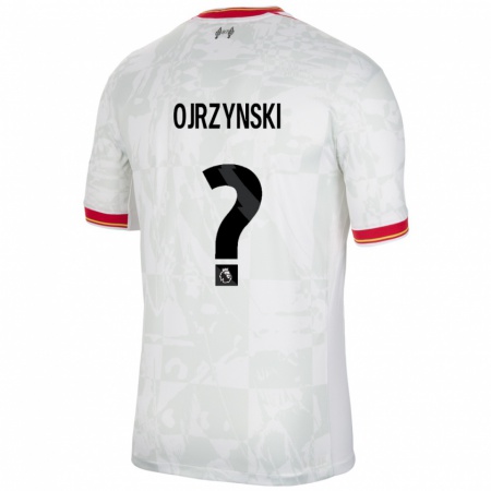 Kandiny Kinder Jakub Ojrzynski #0 Weiß Rot Schwarz Ausweichtrikot Trikot 2024/25 T-Shirt