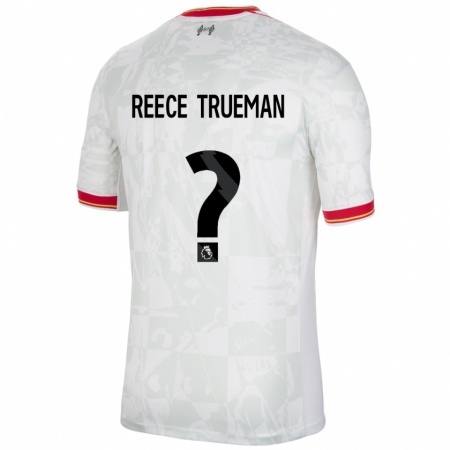 Kandiny Kinder Reece Trueman #0 Weiß Rot Schwarz Ausweichtrikot Trikot 2024/25 T-Shirt