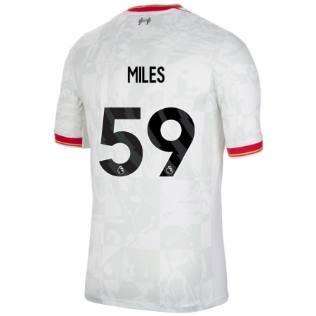 Kandiny Kinder Terence Miles #59 Weiß Rot Schwarz Ausweichtrikot Trikot 2024/25 T-Shirt