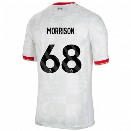 Kandiny Kinder Kieran Morrison #68 Weiß Rot Schwarz Ausweichtrikot Trikot 2024/25 T-Shirt