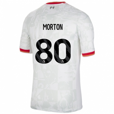 Kandiny Kinder Tyler Morton #80 Weiß Rot Schwarz Ausweichtrikot Trikot 2024/25 T-Shirt