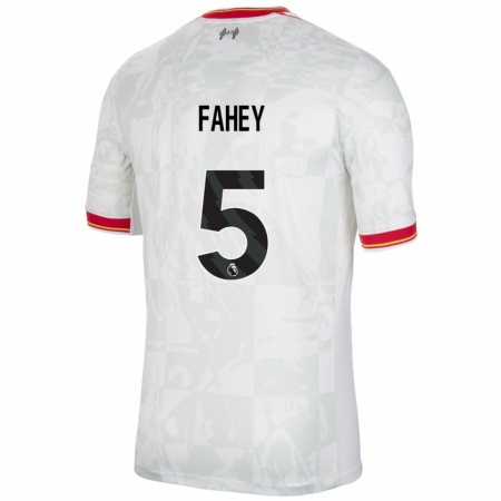 Kandiny Kinder Niamh Fahey #5 Weiß Rot Schwarz Ausweichtrikot Trikot 2024/25 T-Shirt