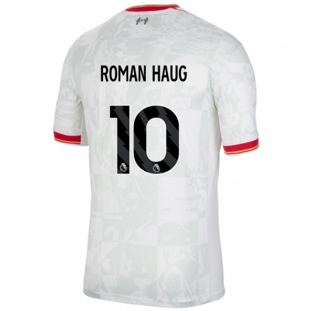 Kandiny Kinder Sophie Román Haug #10 Weiß Rot Schwarz Ausweichtrikot Trikot 2024/25 T-Shirt