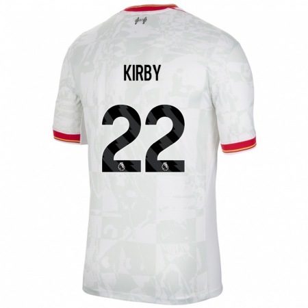 Kandiny Kinder Faye Kirby #22 Weiß Rot Schwarz Ausweichtrikot Trikot 2024/25 T-Shirt