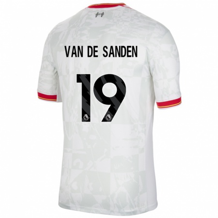 Kandiny Kinder Shanice Van De Sanden #19 Weiß Rot Schwarz Ausweichtrikot Trikot 2024/25 T-Shirt