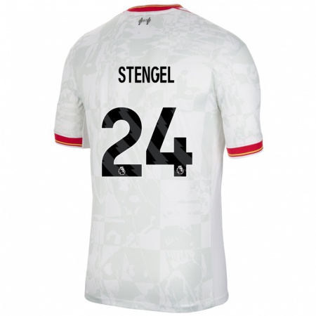 Kandiny Kinder Katie Stengel #24 Weiß Rot Schwarz Ausweichtrikot Trikot 2024/25 T-Shirt