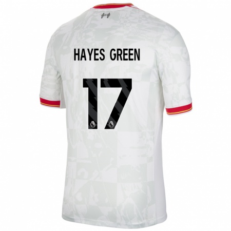 Kandiny Kinder Charlie Hayes-Green #17 Weiß Rot Schwarz Ausweichtrikot Trikot 2024/25 T-Shirt