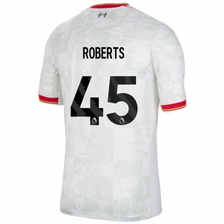 Kandiny Kinder Iwan Roberts #45 Weiß Rot Schwarz Ausweichtrikot Trikot 2024/25 T-Shirt