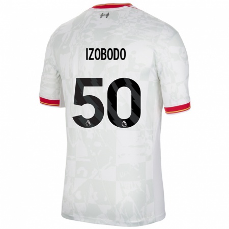 Kandiny Kinder Elijah Izobodo John #50 Weiß Rot Schwarz Ausweichtrikot Trikot 2024/25 T-Shirt