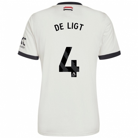 Kandiny Kinder Matthijs De Ligt #4 Cremeweiß Ausweichtrikot Trikot 2024/25 T-Shirt