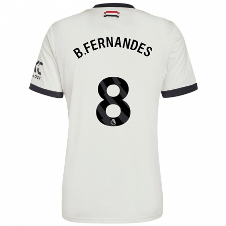 Kandiny Kinder Bruno Fernandes #8 Cremeweiß Ausweichtrikot Trikot 2024/25 T-Shirt