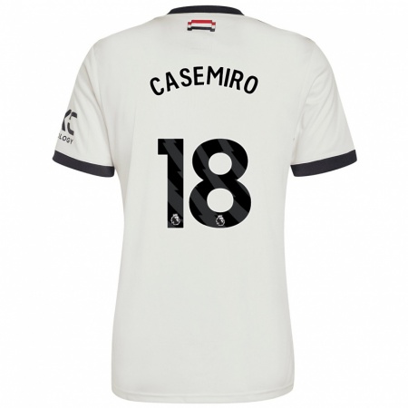 Kandiny Kinder Casemiro #18 Cremeweiß Ausweichtrikot Trikot 2024/25 T-Shirt