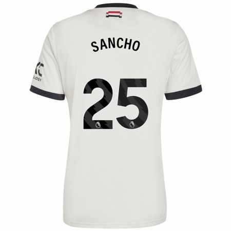 Kandiny Kinder Jadon Sancho #25 Cremeweiß Ausweichtrikot Trikot 2024/25 T-Shirt