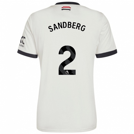 Kandiny Kinder Anna Sandberg #2 Cremeweiß Ausweichtrikot Trikot 2024/25 T-Shirt