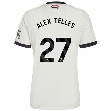 Kandiny Kinder Alex Nicolao Telles #27 Cremeweiß Ausweichtrikot Trikot 2024/25 T-Shirt