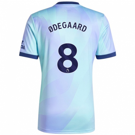 Kandiny Kinder Martin Ødegaard #8 Aquamarin Ausweichtrikot Trikot 2024/25 T-Shirt