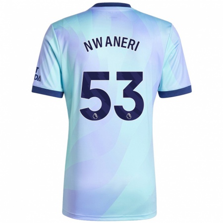 Kandiny Kinder Ethan Nwaneri #53 Aquamarin Ausweichtrikot Trikot 2024/25 T-Shirt