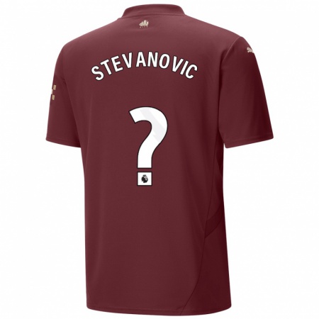 Kandiny Kinder Filip Stevanovic #0 Kastanienbraun Ausweichtrikot Trikot 2024/25 T-Shirt