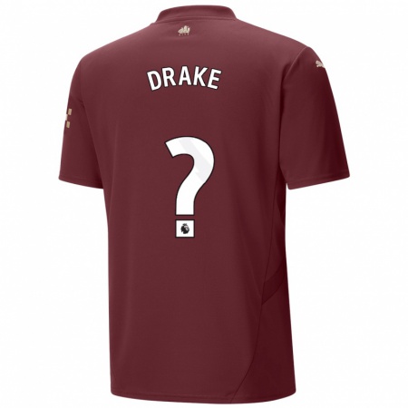 Kandiny Kinder Leke Drake #0 Kastanienbraun Ausweichtrikot Trikot 2024/25 T-Shirt