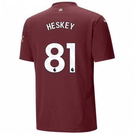 Kandiny Kinder Jaden Heskey #81 Kastanienbraun Ausweichtrikot Trikot 2024/25 T-Shirt