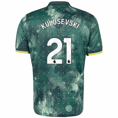 Kandiny Kinder Dejan Kulusevski #21 Mintgrün Ausweichtrikot Trikot 2024/25 T-Shirt