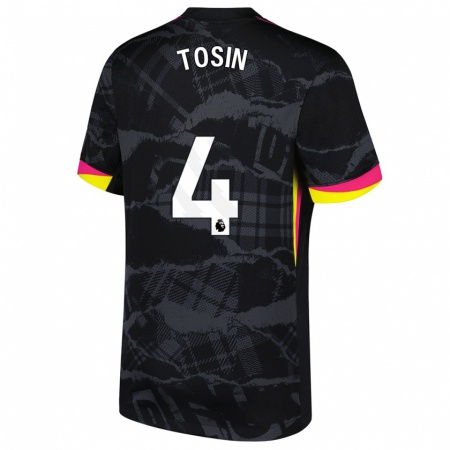 Kandiny Kinder Tosin Adarabioyo #4 Schwarz Rosa Ausweichtrikot Trikot 2024/25 T-Shirt