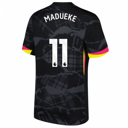 Kandiny Kinder Noni Madueke #11 Schwarz Rosa Ausweichtrikot Trikot 2024/25 T-Shirt