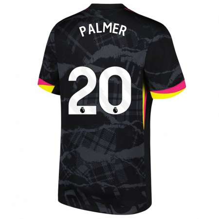 Kandiny Kinder Cole Palmer #20 Schwarz Rosa Ausweichtrikot Trikot 2024/25 T-Shirt