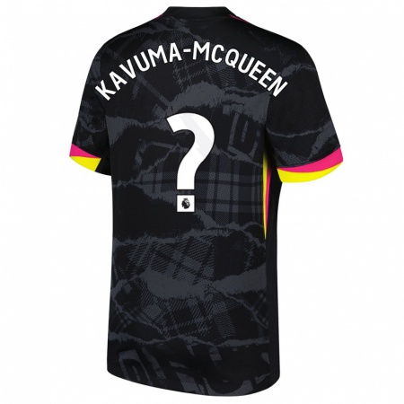 Kandiny Kinder Ryan Kavuma-Mcqueen #0 Schwarz Rosa Ausweichtrikot Trikot 2024/25 T-Shirt