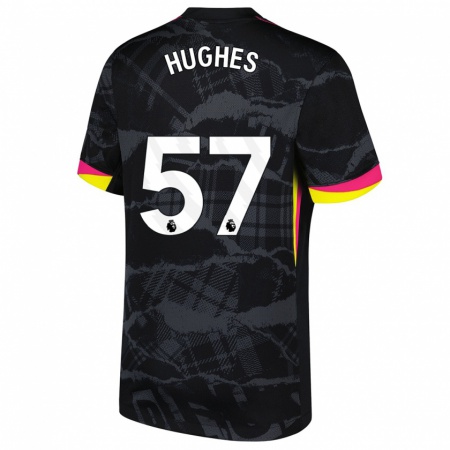 Kandiny Kinder Brodi Hughes #57 Schwarz Rosa Ausweichtrikot Trikot 2024/25 T-Shirt