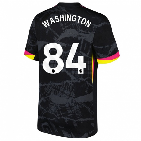 Kandiny Kinder Marcell Washington #84 Schwarz Rosa Ausweichtrikot Trikot 2024/25 T-Shirt