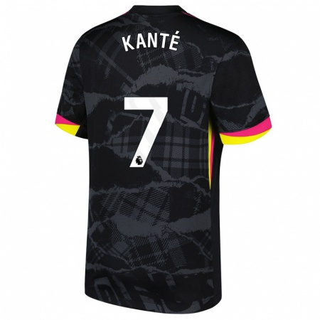 Kandiny Kinder N'golo Kante #7 Schwarz Rosa Ausweichtrikot Trikot 2024/25 T-Shirt