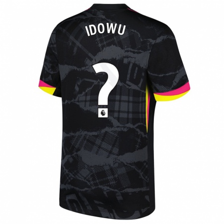 Kandiny Kinder Tudor Mendel-Idowu #0 Schwarz Rosa Ausweichtrikot Trikot 2024/25 T-Shirt