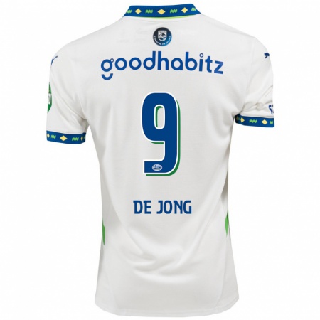 Kandiny Kinder Luuk De Jong #9 Weiß Dunkelblau Ausweichtrikot Trikot 2024/25 T-Shirt