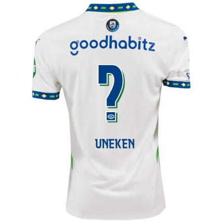 Kandiny Kinder Jesper Uneken #0 Weiß Dunkelblau Ausweichtrikot Trikot 2024/25 T-Shirt