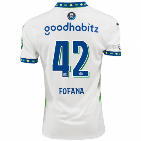 Kandiny Kinder Fodé Fofana #42 Weiß Dunkelblau Ausweichtrikot Trikot 2024/25 T-Shirt