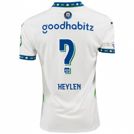 Kandiny Kinder Jens Heylen #0 Weiß Dunkelblau Ausweichtrikot Trikot 2024/25 T-Shirt