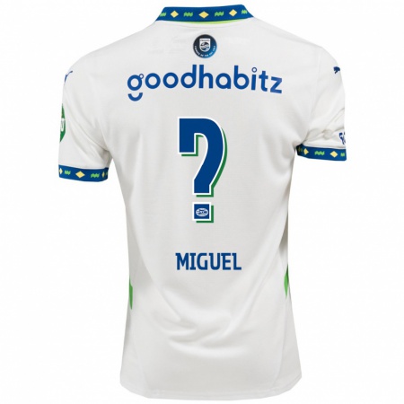 Kandiny Kinder Yani Miguel #0 Weiß Dunkelblau Ausweichtrikot Trikot 2024/25 T-Shirt