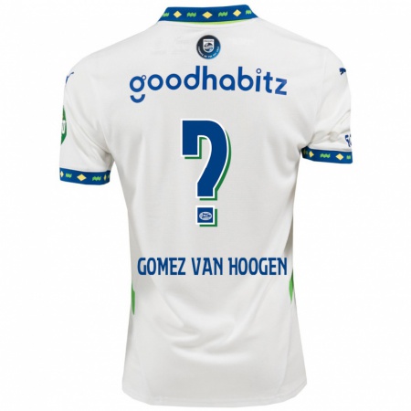 Kandiny Kinder Samuel Gomez Van Hoogen #0 Weiß Dunkelblau Ausweichtrikot Trikot 2024/25 T-Shirt