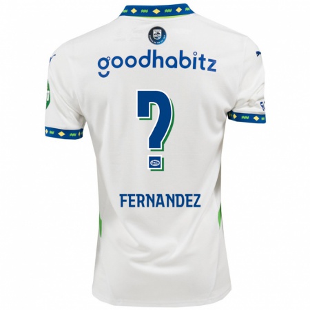 Kandiny Kinder Noah Fernandez #0 Weiß Dunkelblau Ausweichtrikot Trikot 2024/25 T-Shirt